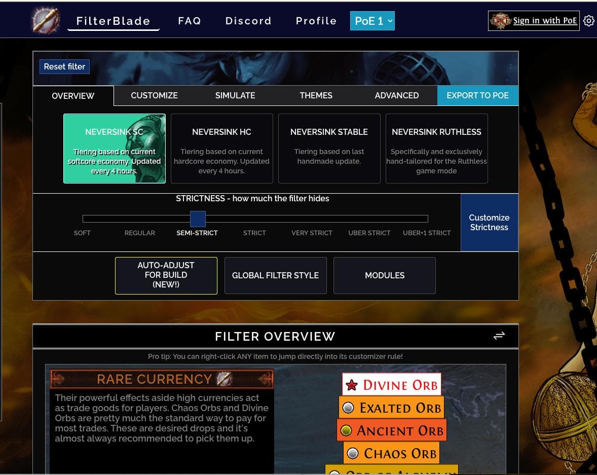 FilterBlade screenshot 1