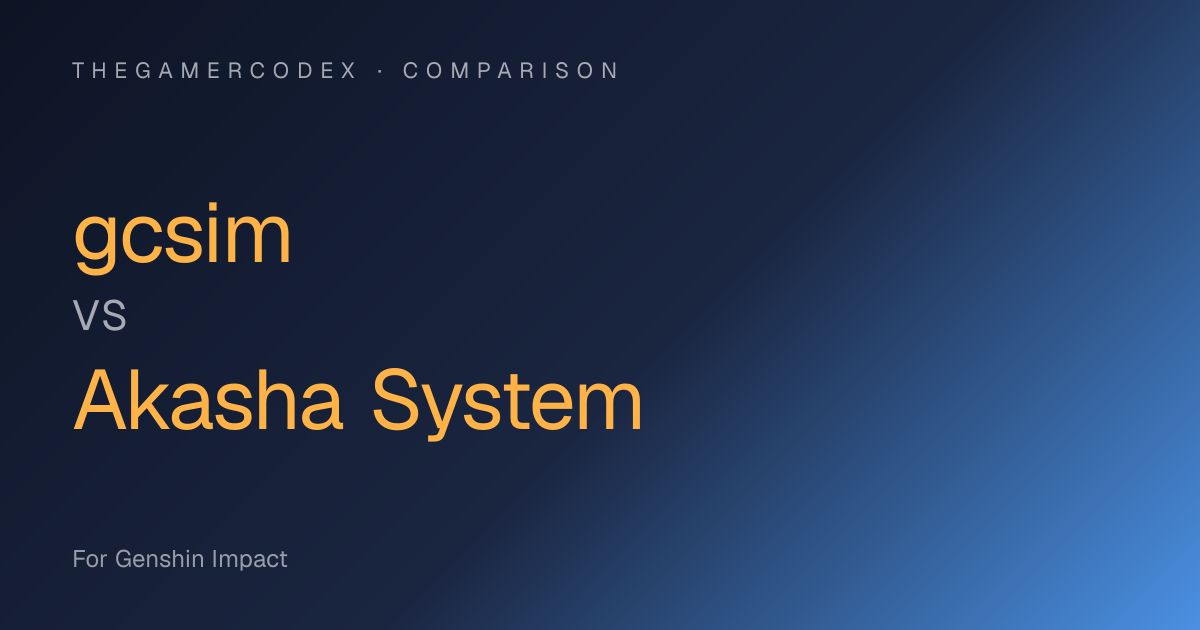 gcsim vs Akasha System — theoretical simulation vs empirical ranking ...