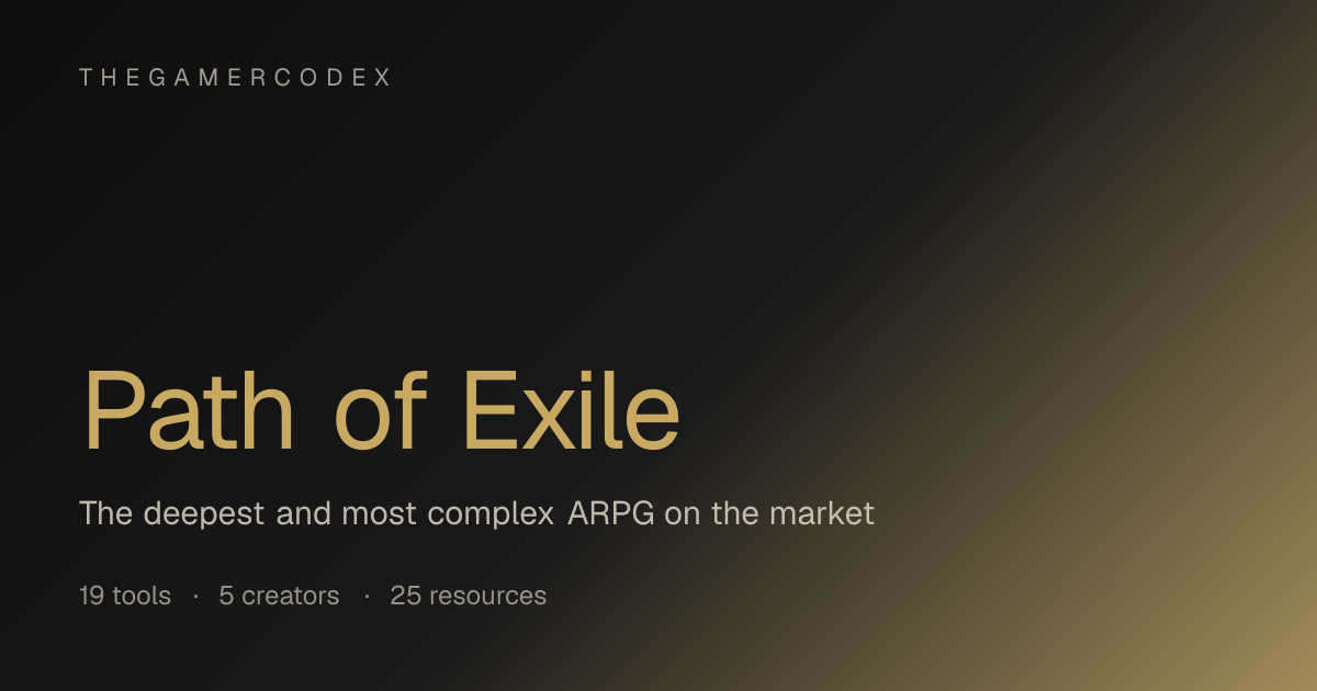 Path of Exile: tools, creators & resources — TheGamerCodex